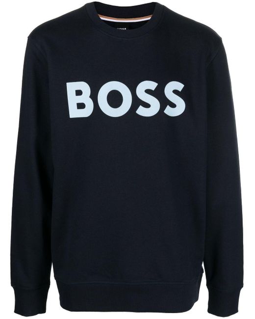 BOSS by HUGO BOSS Sweatshirt mit Logo-Print in Blau für Herren | Lyst AT
