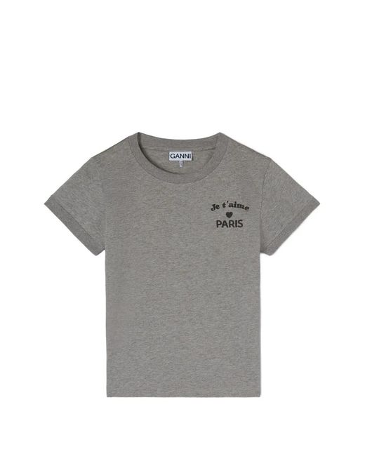 Ganni レディース グレー Club Tシャツ