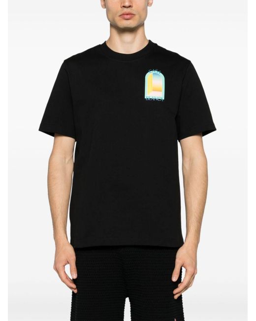 Casablancabrand Katoenen T-shirt Met Print in het Black