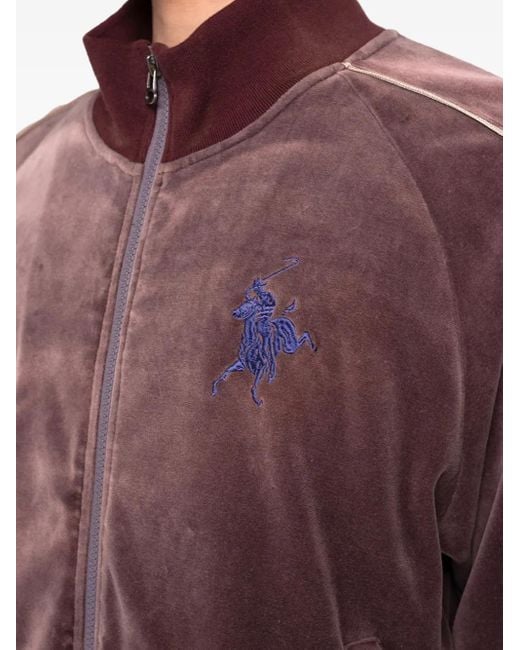 KAMIYA Purple Embroidered-Detail Track Jacket for men