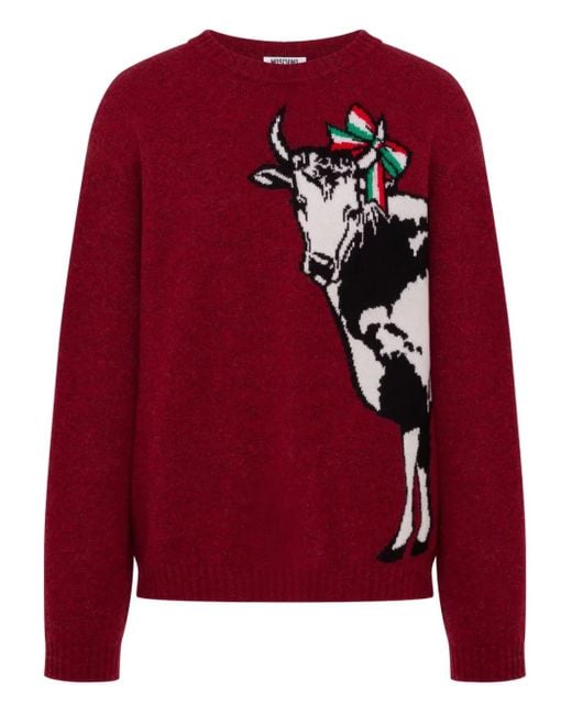 Moschino Red Classic Regular Fit Knitwear for men