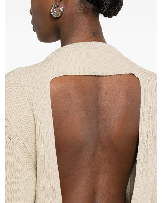 Rick Owens Natural Ribbed Jumper
