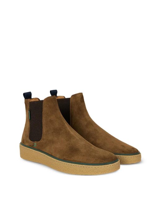 Paul Smith Brown Bash Elasticated-Panels Suede Boots for men