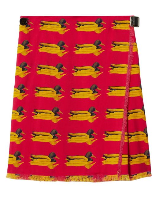 Burberry Wollen Mini-Rok in het Red