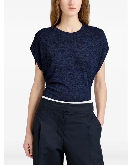 Proenza Schouler Blue Reeva Gathered T-Shirt