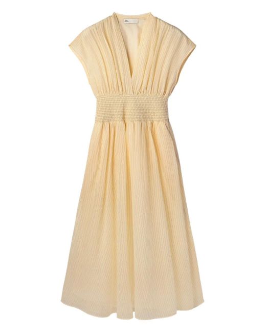 Tory Burch Natural Striped Cotton Dress