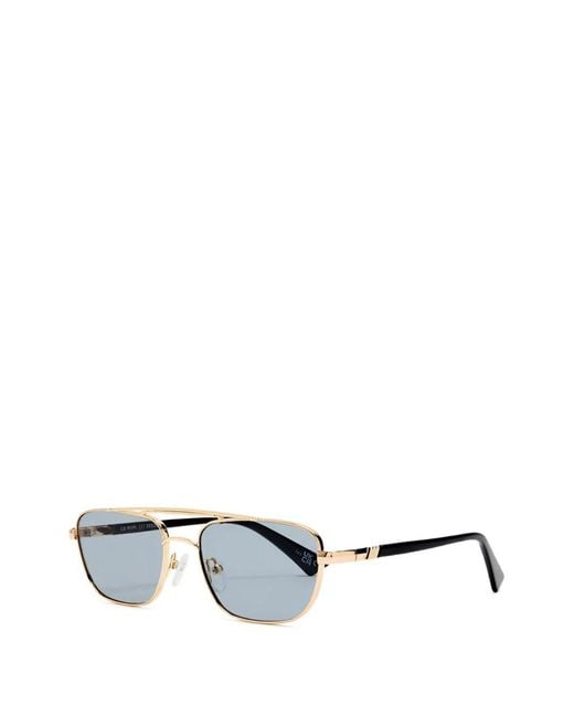 Le Specs White Le Mimi Pilot-Frame Sunglasses