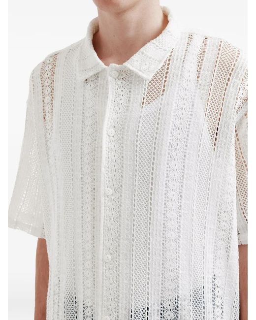 Camisa De Ganchillo AFTERMATHS de hombre de color White