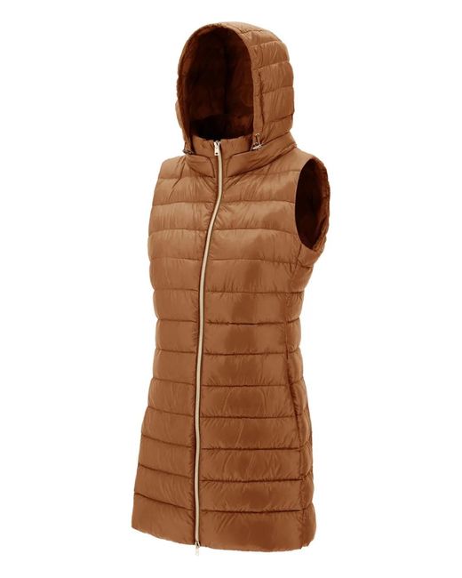 Chaleco Acolchado Con Capucha Herno de color Brown