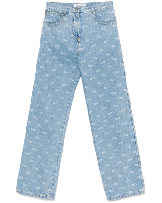 Mach & Mach Bow Monogram ジーンズ Blue