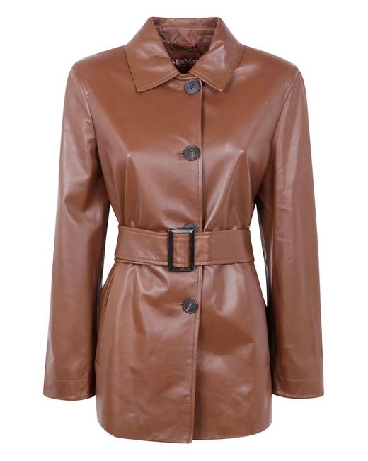 Max Mara Brown Jacke Mit Gürtel