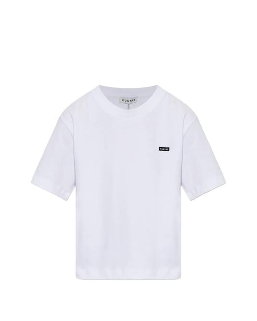Munthe White Bellamy Logo-Patch T-Shirt