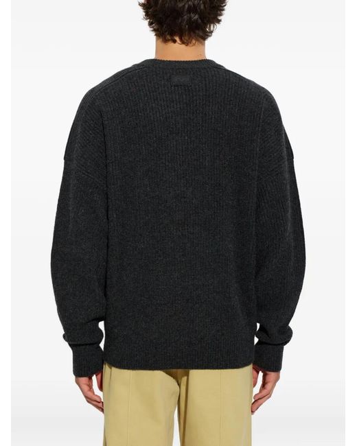 Isabel Marant Black Ribbed-Knit Crew-Neck Sweater for men