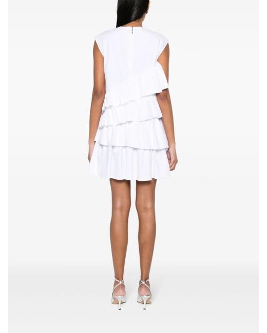 Robe En Coton À Volants MSGM en coloris White