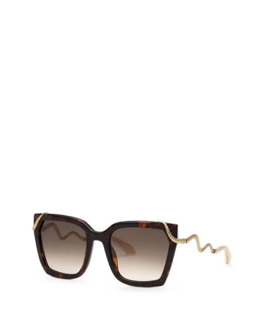Roberto Cavalli Metallic Snake-Arm Sunglasses