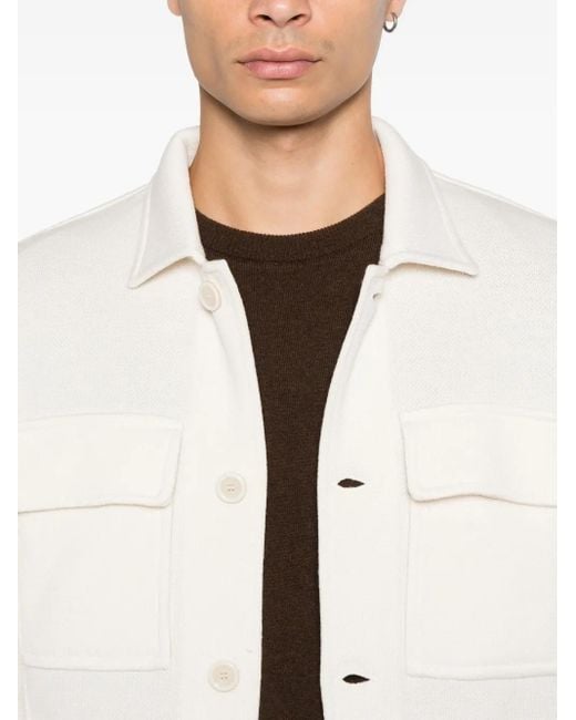 Lardini White Button-Fastening Pocket Jacket for men