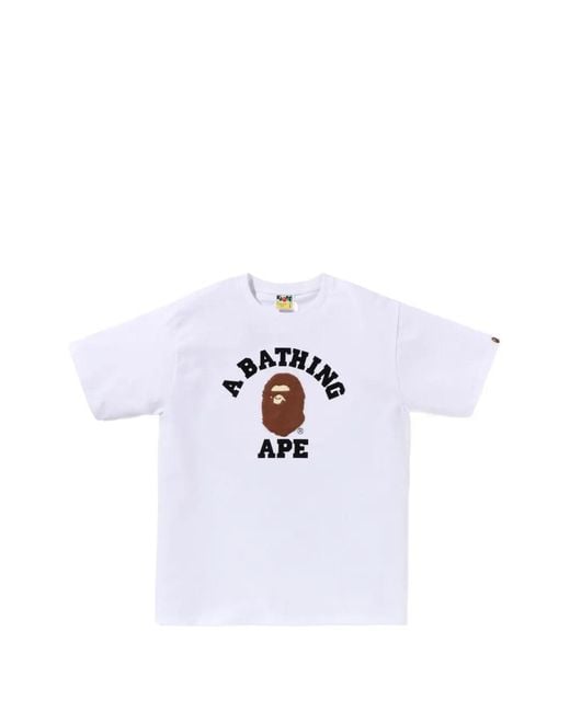 A Bathing Ape White Ape Head Logo-Print T-Shirt for men