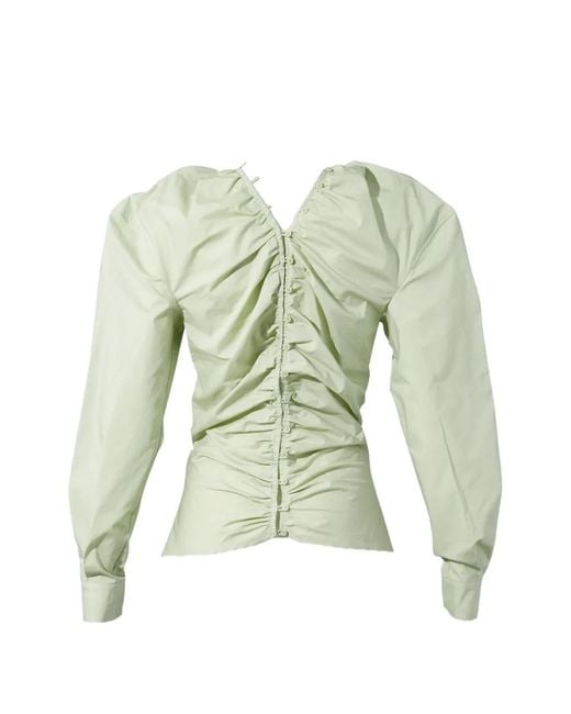 Pushbutton Green Chemise Boutonnée À Fronces