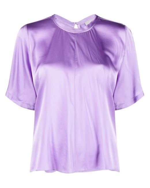 Forte Forte Purple Silk Short-sleeve T-shirt