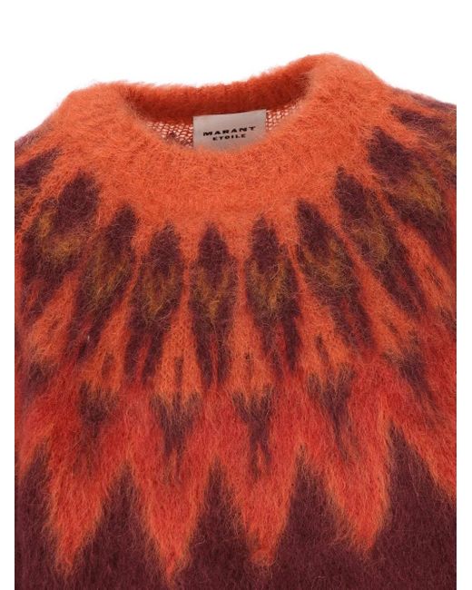 Isabel Marant Natania Trui Met Vlammenpatroon in het Orange
