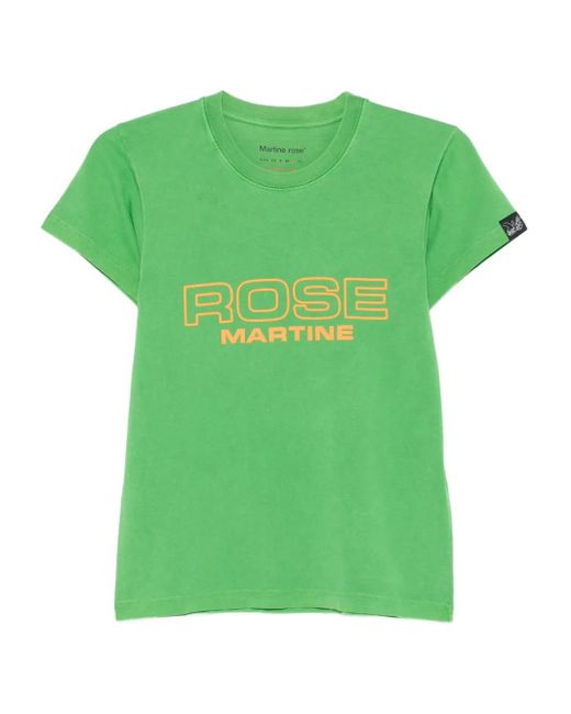 Martine Rose Green Crew-Neck T-Shirt for men