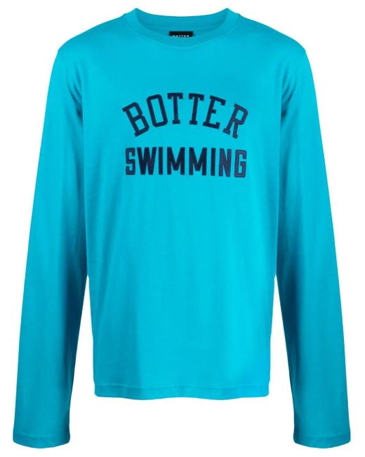 BOTTER Blue Logo-Embroidered Organic Cotton T-Shirt for men