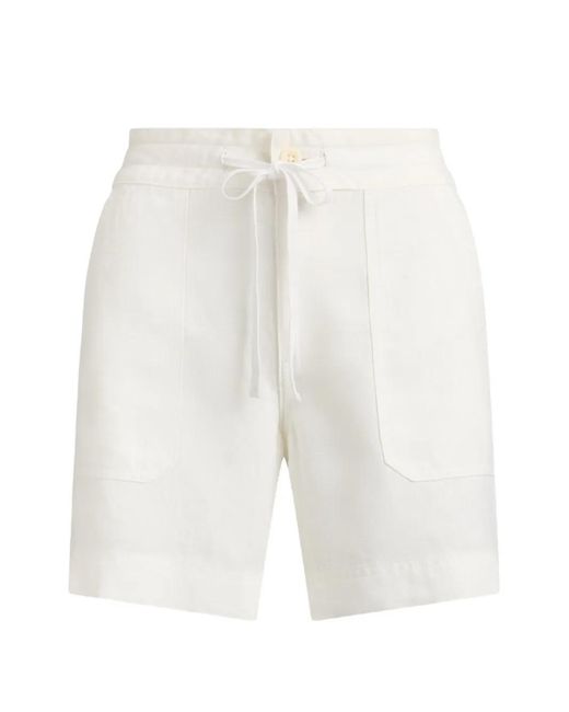 Ralph Lauren White Short De Bain À Lien De Resserrage