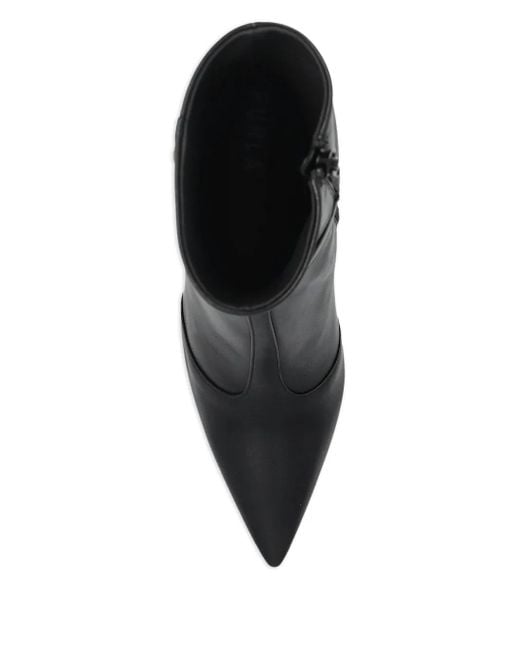 Furla Black 100Mm Sfera Pointed-Toe Leather Ankle Boots