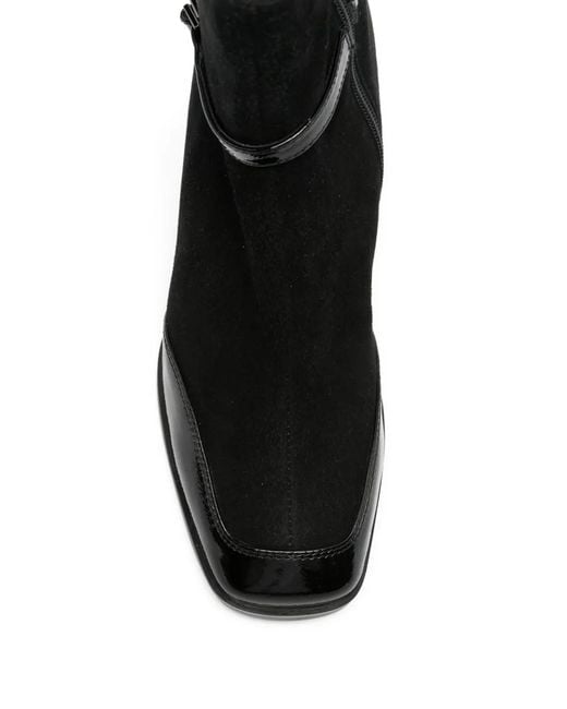 Linda Baumann Black Square-Toe Boots