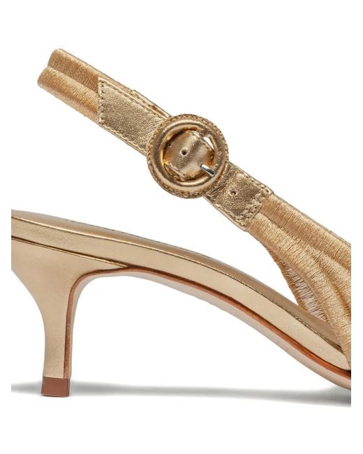 Bernardo Natural Madinah Embroidered Slingback Pumps