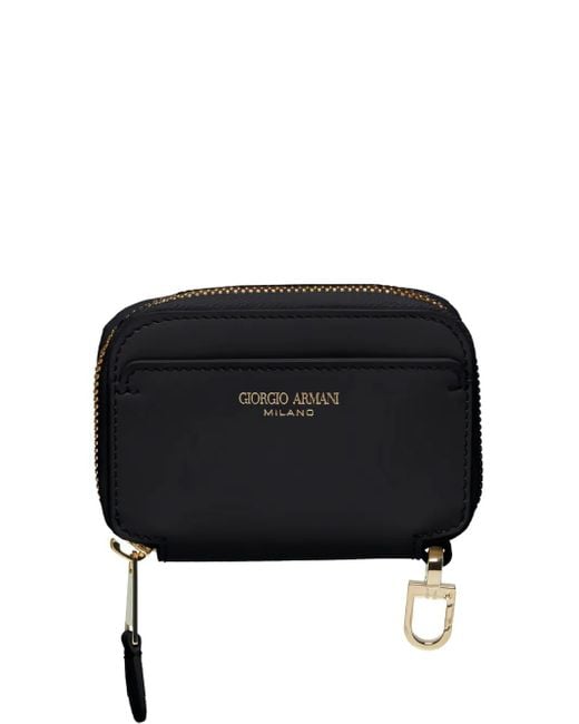 Giorgio Armani ファスナー財布 ミニ Black