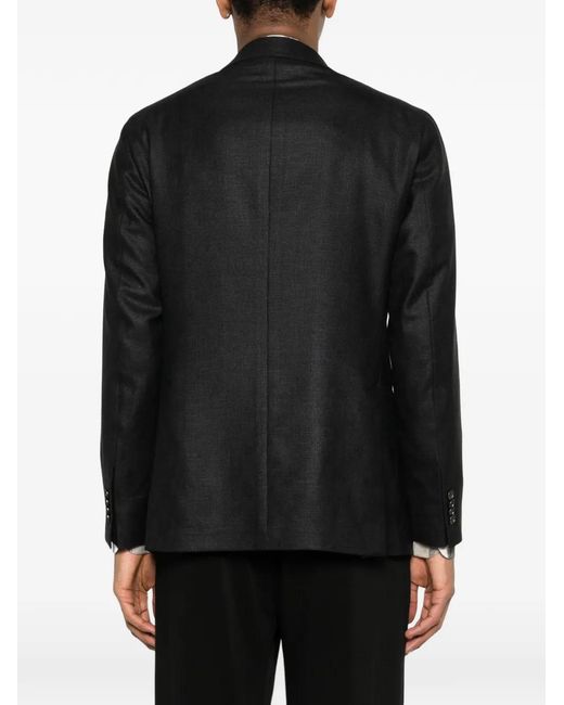 Tagliatore Black Pocket Single-Breasted Blazer for men