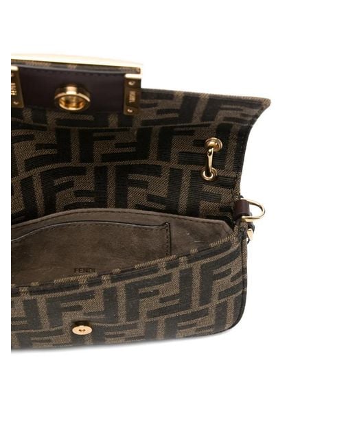 Fendi Black Baguette Tote Bag Mit Logo-Schild