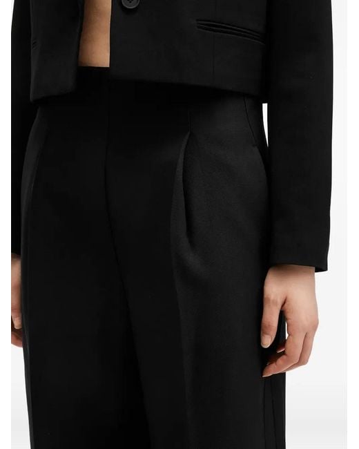 AllSaints Black Pleat-Detail Trousers