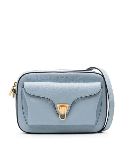 Coccinelle Blue Beat Leather Crossbody Bag
