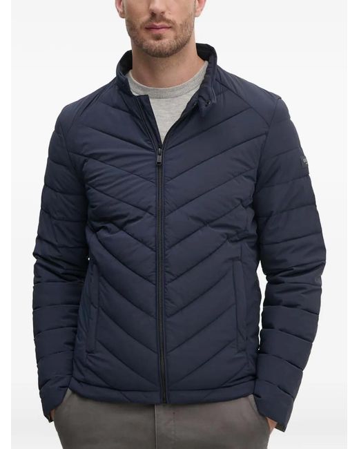 Guess Blue Quilted Zip-Up Padded Jacket for men