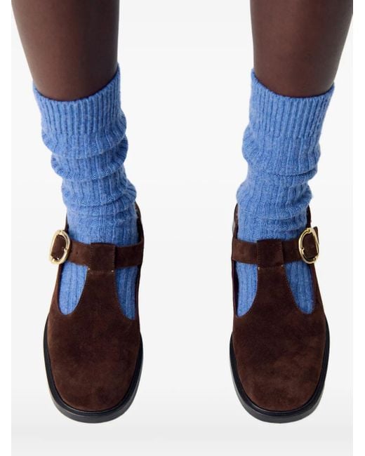 Claudie Pierlot Brown Loafer mit T-Riemen