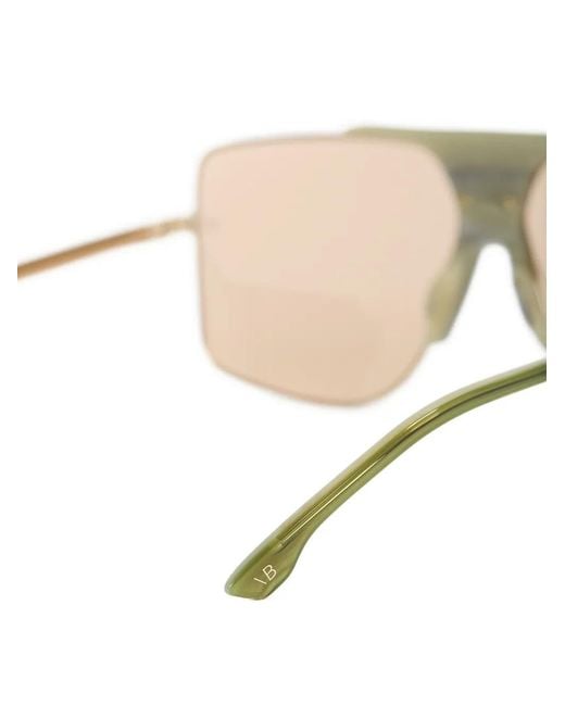 Victoria Beckham Natural Oversized Geometric-Frame Sunglasses