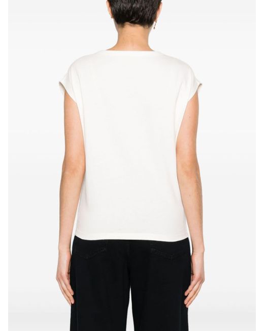 Lemaire White Cap Sleeve T-shirt Clothing
