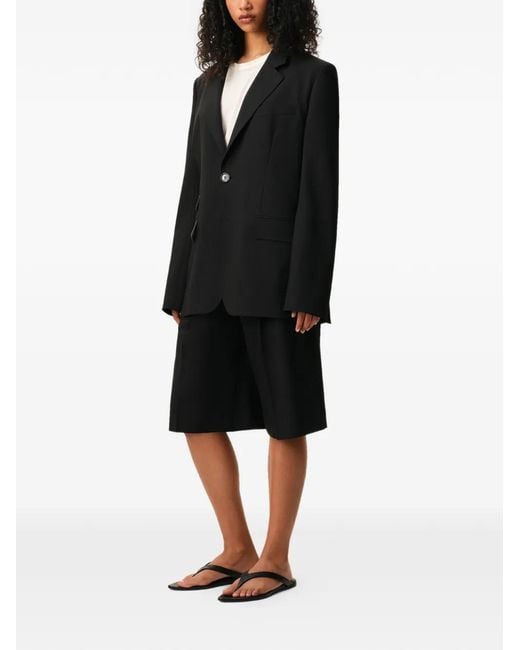 AMI Black New Wool Single Breasted Boxy Jacket
