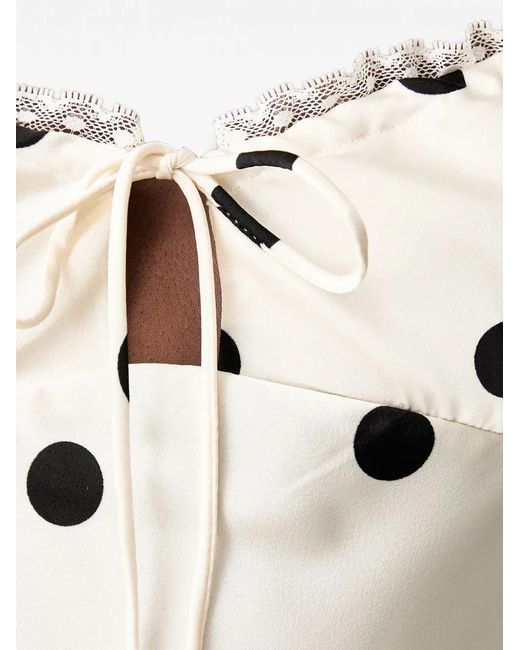 Bardot White Stasia Polka-Dot Lace-Trim Maxi Dress
