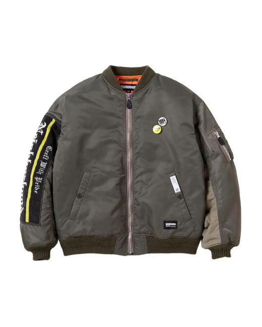 Bomber Con Applicazione Ricamata di Neighborhood in Gray da Uomo