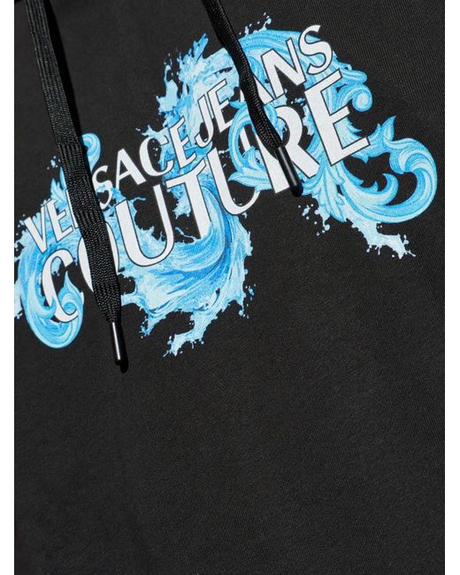 Versace Jeans Couture Black Hooded Sweater for men
