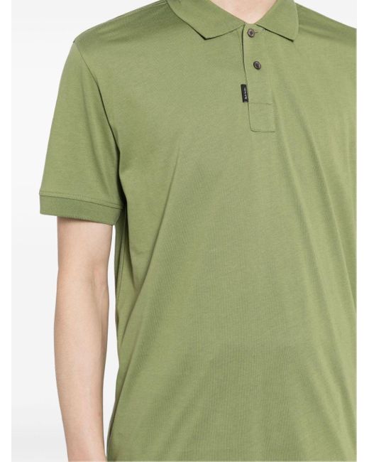 PS by Paul Smith Green Logo-tag Cotton Polo Shirt for men
