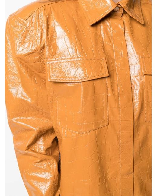 Remain Orange Oversized Leather Jacket