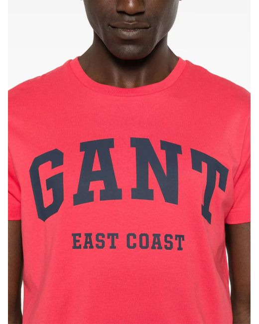Gant Pink Logo-Print T-Shirt for men