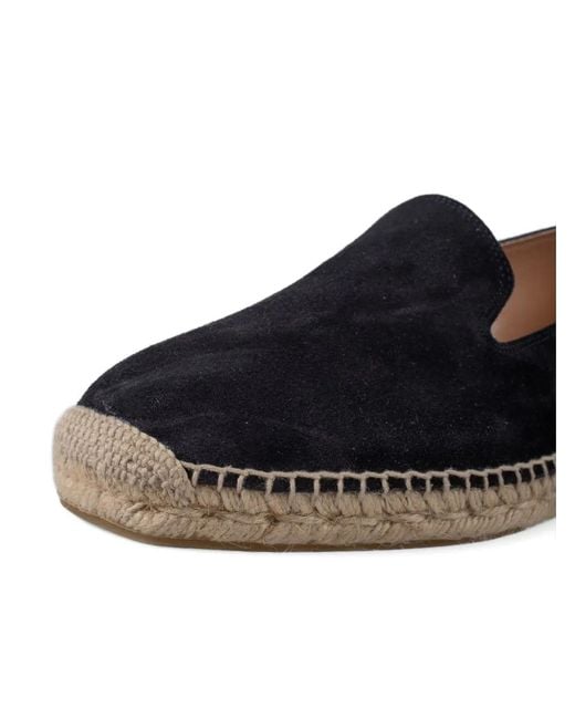 LES HÉRITIERS Black Suede Slip-On Espadrilles for men