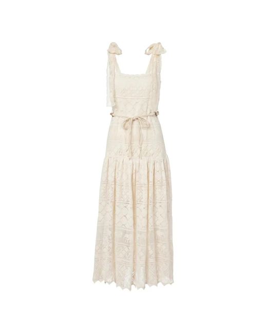 Zimmermann White Lace-Knit Maxi Dress