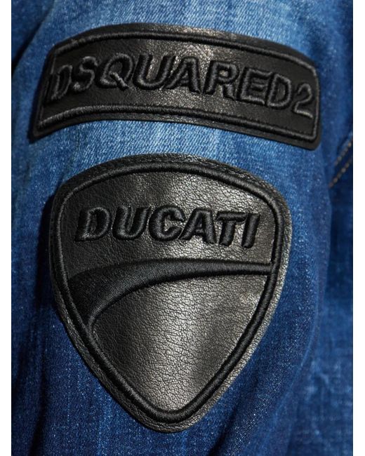 DSquared² Blue X Ducati Patch Pocket Shirt for men