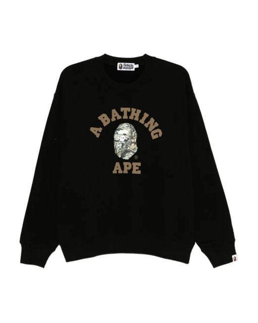 A Bathing Ape Black Logo-Printed Sweatshirt for men